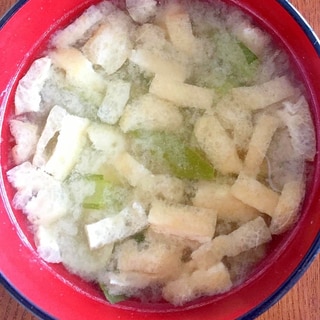 たっぷり油揚げ➕小松菜➕長ねぎの味噌汁
